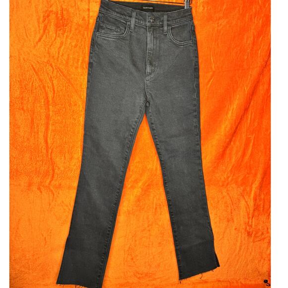Favorite Daughter The Valentina Boulder Black Raw Hem Jeans Size 24